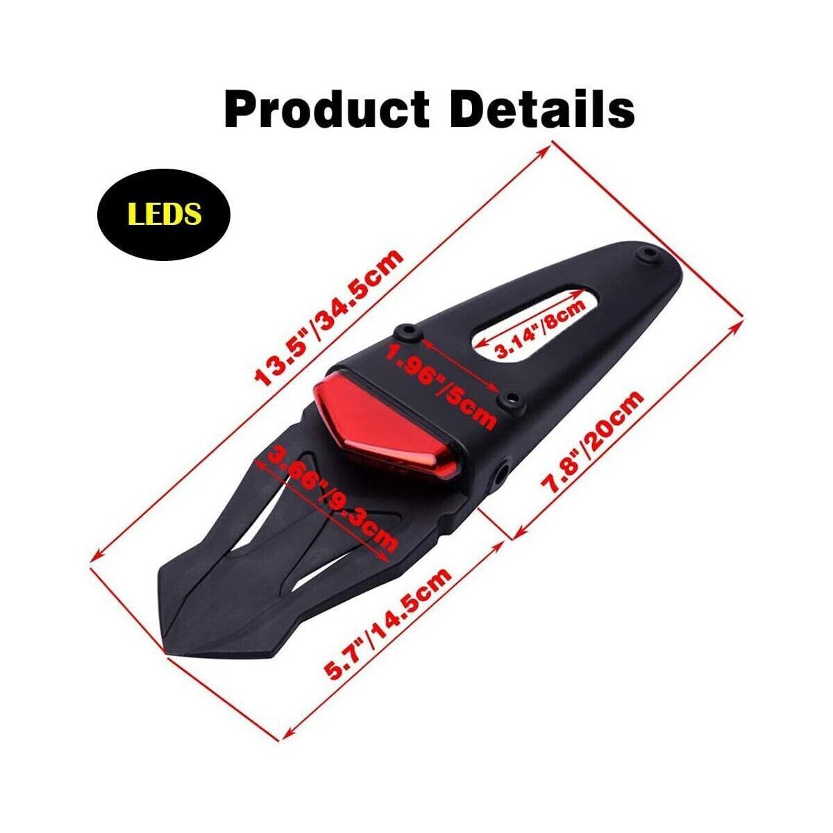 Universal Motorcycle LED Tail Light Rear Fender for Honda Yamaha KTM Enduro MX DIRT BIKE