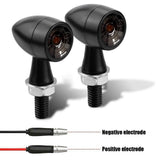 2x 8mm Amber Mini LED Indicators Turn Signal Blinkers Vintage Billet Type - TDRMOTO