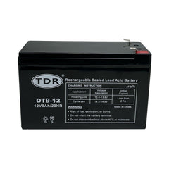 12V 9Ah Deep Cycle Battery Replace PS-1290, RT1272, RT1275,RT1280, RT1290 - TDRMOTO