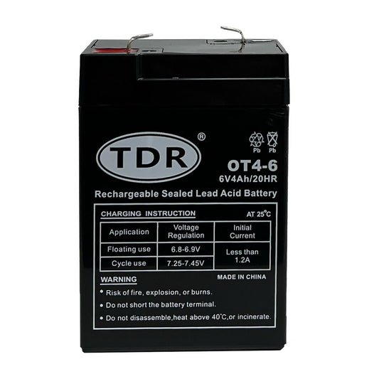 TDR 6V 4AH SLA Rechargeable battery 6volt Sealed Lead Toy Electric UPS Alarm