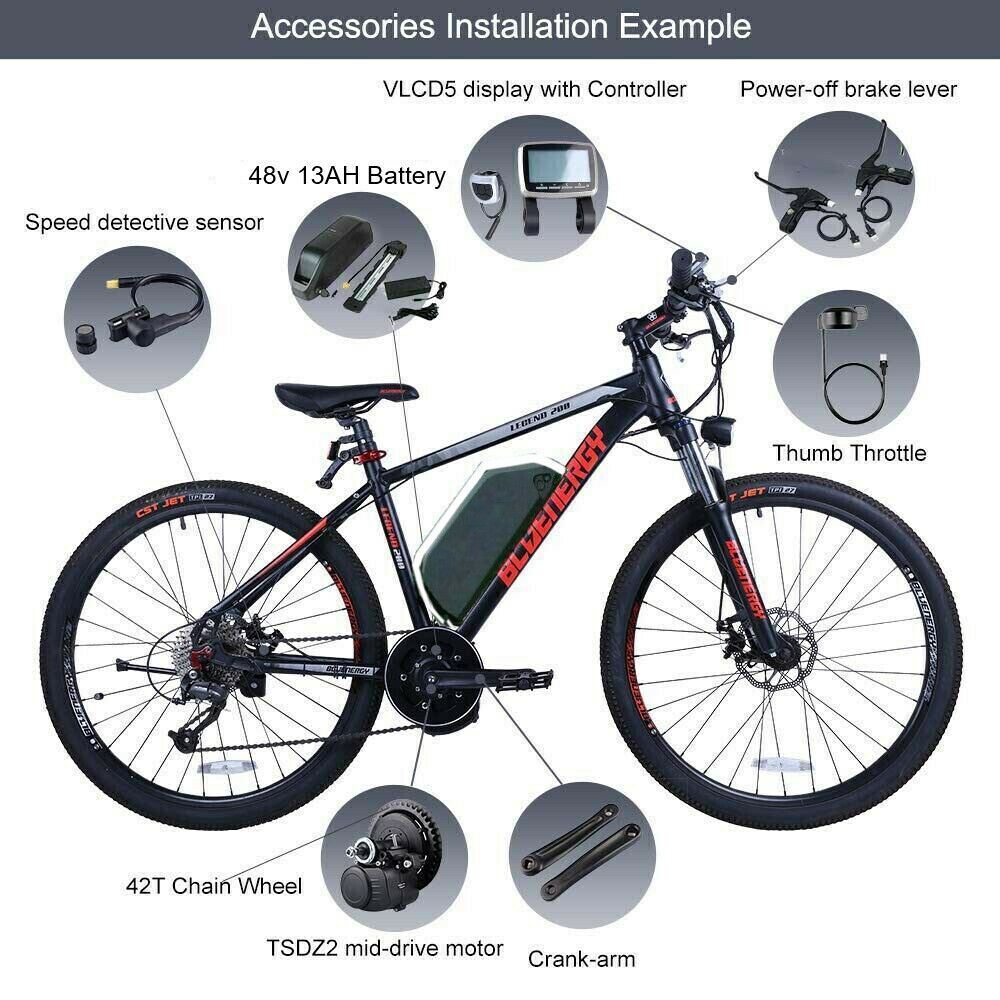 TONGSHENG TSDZ2B 500W Mid Drive Ebike Conversion Kit + SAMSUNG Cell 20AH Battery