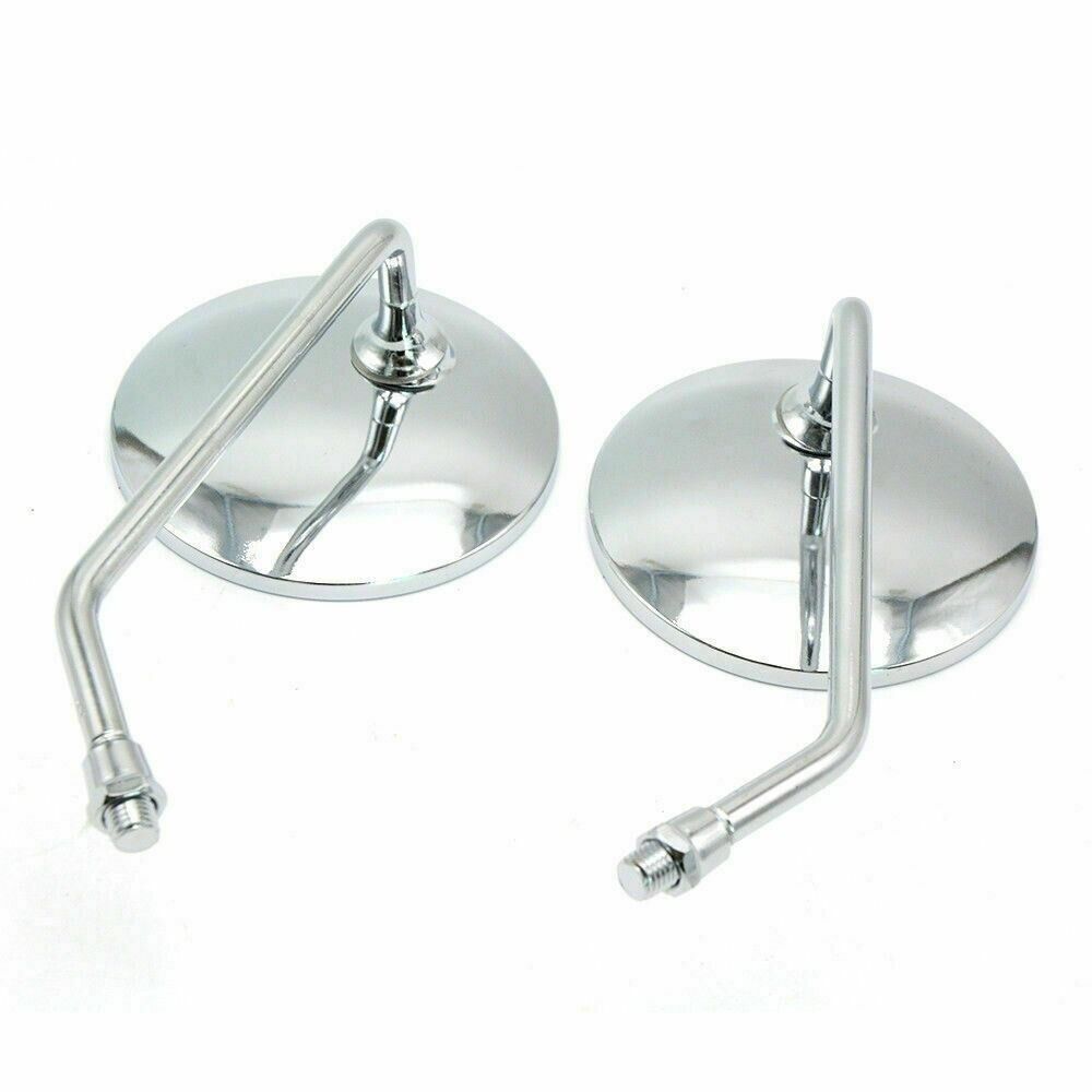 Chrome Rear View Mirror 8mm 10mm For Motorbike Motorcycle Universal Fitment