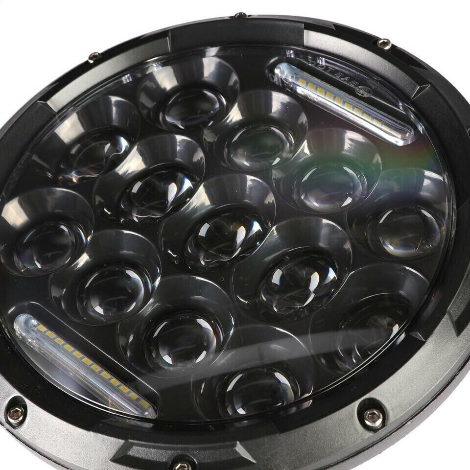 7" 75w LCD Round Headlight For HARLEY DAVIDSON SOFTAIL YAMAHA ROAD STAR CRUISER