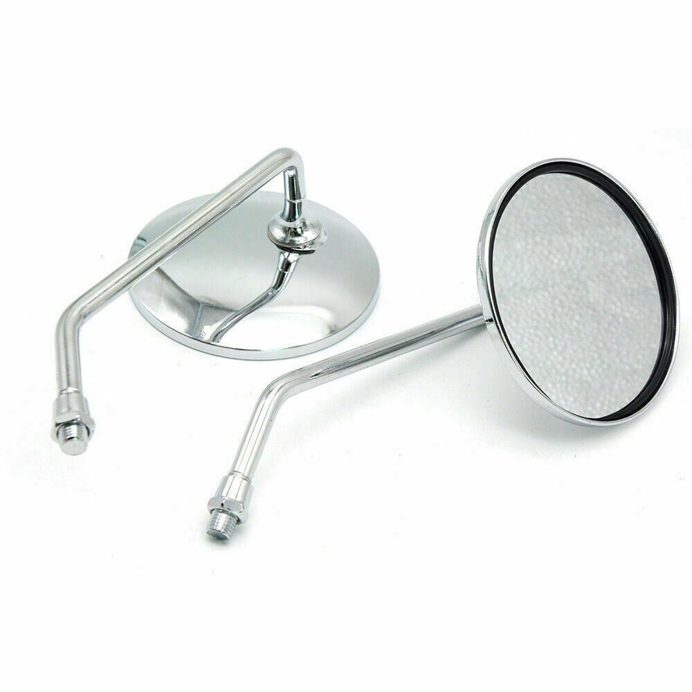 Chrome Rear View Mirror 8mm 10mm For Motorbike Motorcycle Universal Fitment