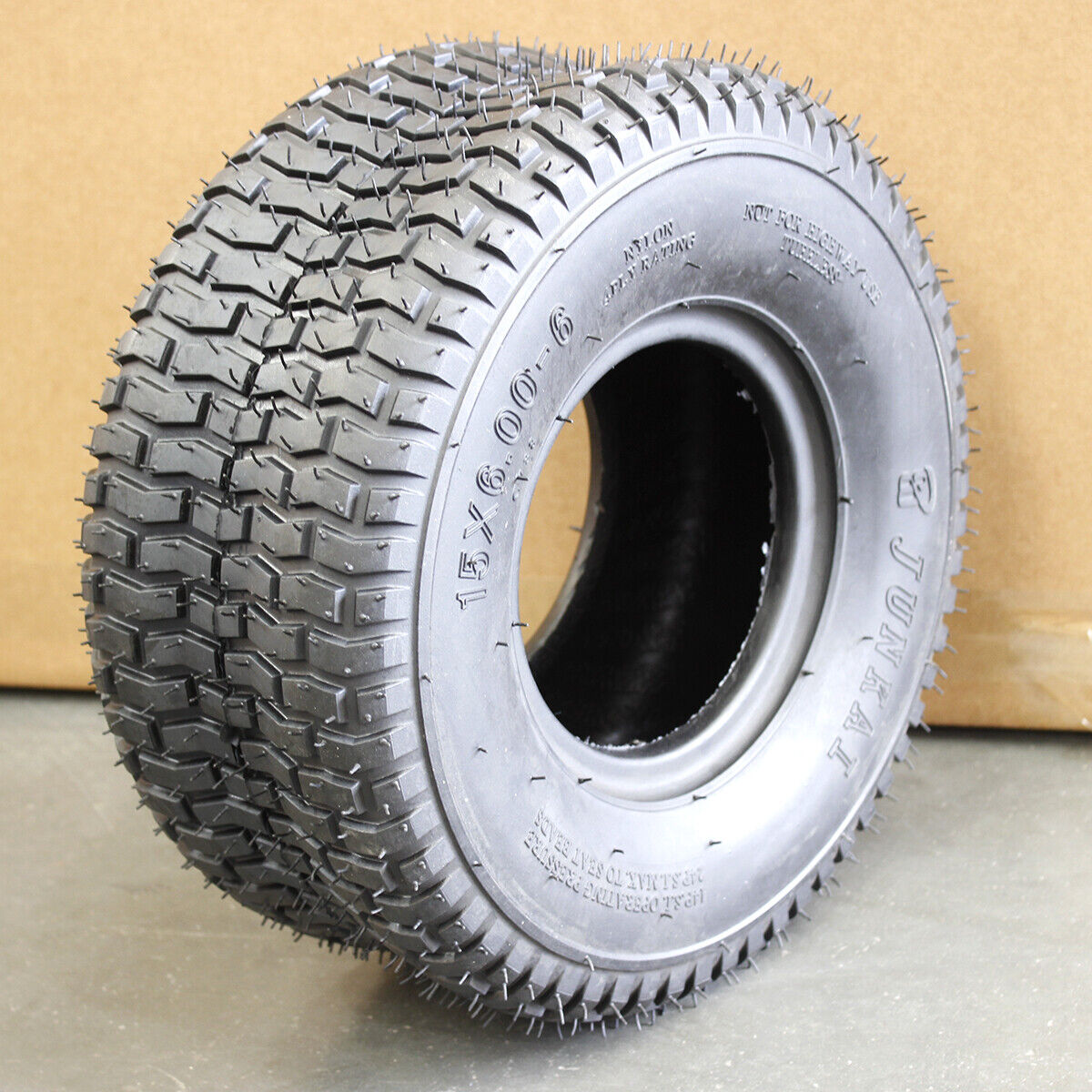2x Ride on Mower Tyre 4 Ply Turf 15 x 6.00 - 6" inch Commercial Tubeless Tire