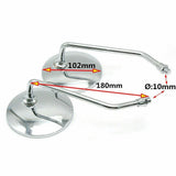 Chrome Rear View Mirror 8mm 10mm For Motorbike Motorcycle Universal Fitment - TDRMOTO