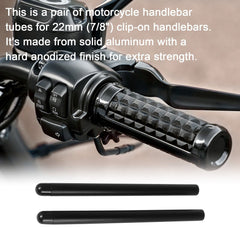 7/8" 22mm Black Motorcycle Handlebars Fork Tube Universal Clip On Handle Bar - TDRMOTO