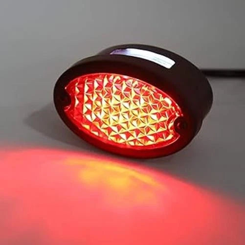 LED Cat Eye Brake Tail Light Red Lens with License Lamp for Custom Motorcycle - TDRMOTO