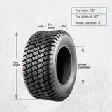 Pair of 16x6.50-8 8'' inch 4 Ply Tires - TDRMOTO