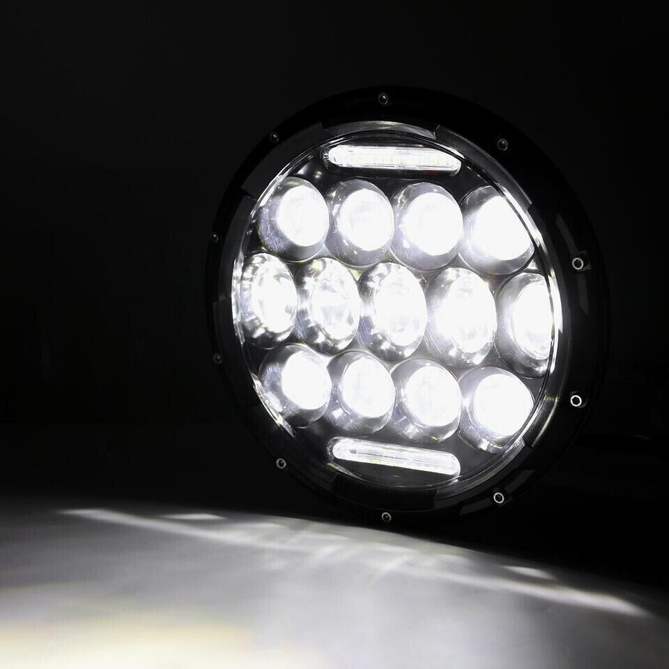 7" 75w LCD Round Headlight For HARLEY DAVIDSON SOFTAIL YAMAHA ROAD STAR CRUISER - TDRMOTO