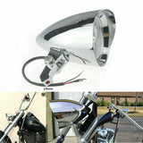 4.5'' Chrome/Black Motorcycle Bullet Headlight Light For Harley Davidson Choppers Silver - TDRMOTO