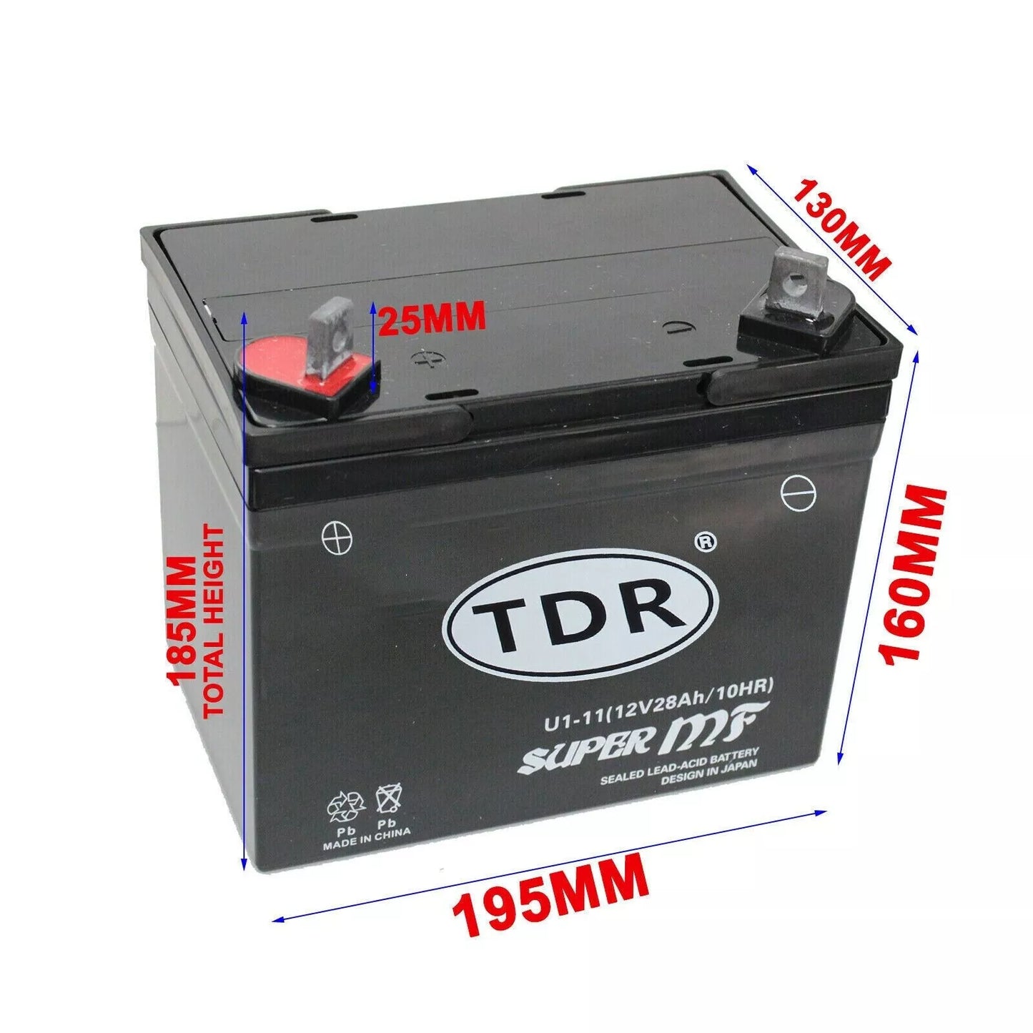 U1-11 12V 28Ah 300CCA U1 Lawn Tractor Ride-On Mower Battery Toro MTD Cox John Deere Husqvarna