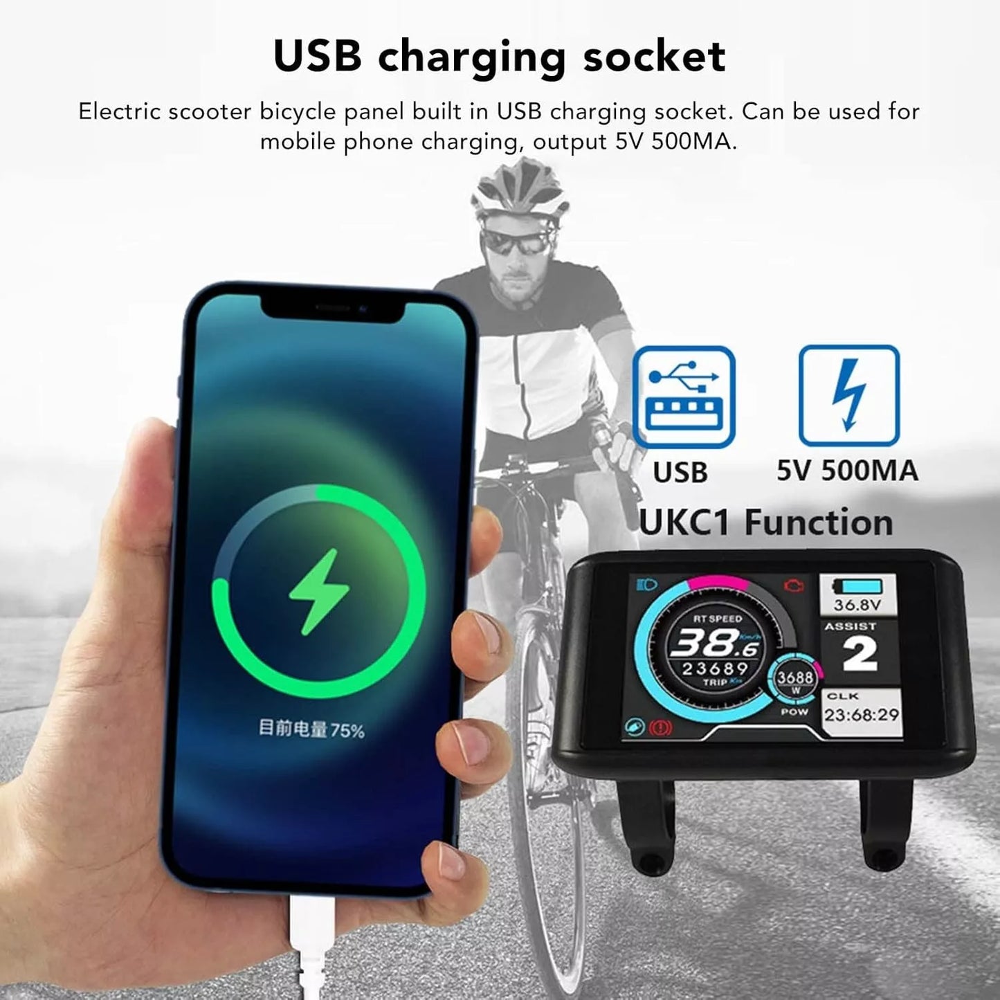 E-Bike 48V 72V 2000W 3000W 80A Dual Mode Controller + UKC1 Display