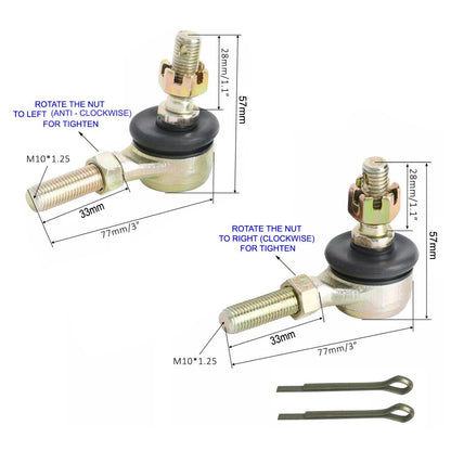 10mm Bolt Tie Rod End Ball Joiner for 110 125cc 150cc Quad Bike ATV Buggy GoKart - TDRMOTO