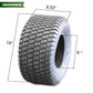 Set 4 Ride on Lawn Mower Turf Tires 15x6-6 Front & 18x8.5-8 Rear - 4PLY