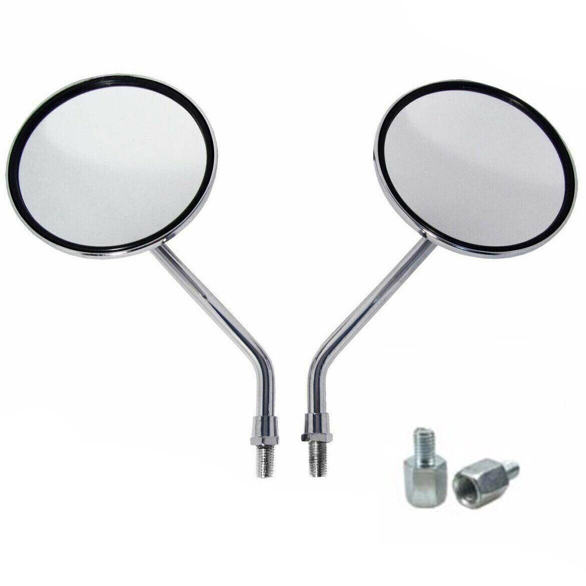 Chrome Rear View Mirror 8mm 10mm For Motorbike Motorcycle Universal Fitment - TDRMOTO