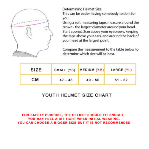Green Motorcycle Helmet for Kids/Youth/Boy/Girl/Children