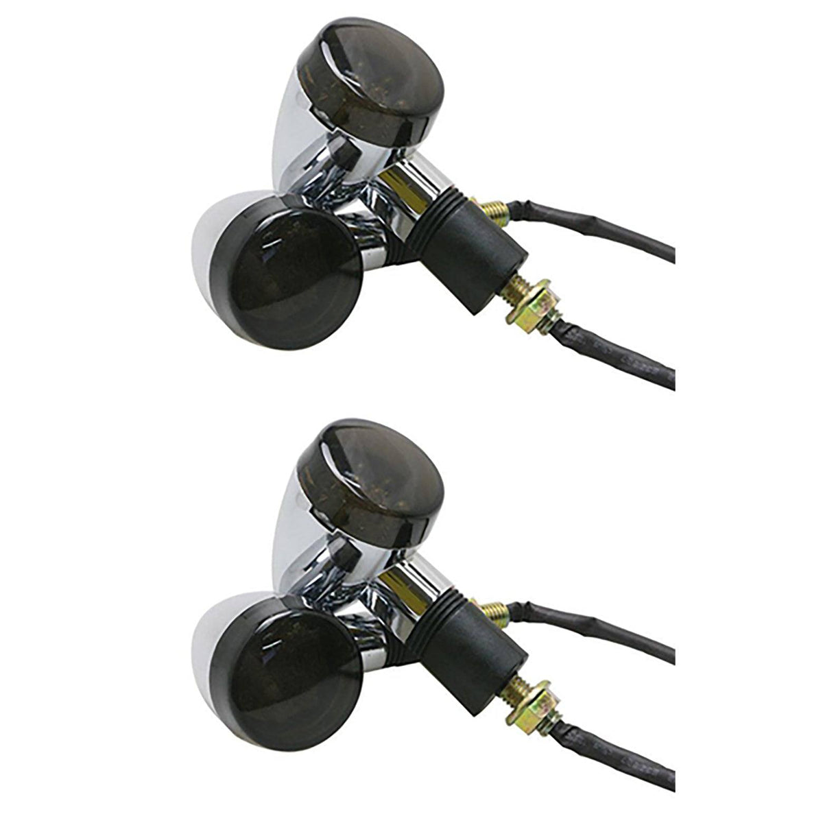 4x Chrome Motorcycle Turn Signal LED Indicator Light For Honda Yamaha Suzuki - TDRMOTO