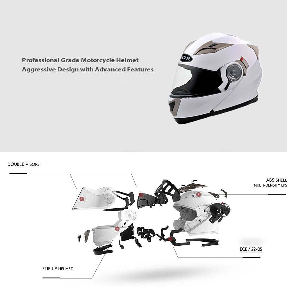 TDR White Motorcycle Helmet Adult ECE 22.05 - TDRMOTO
