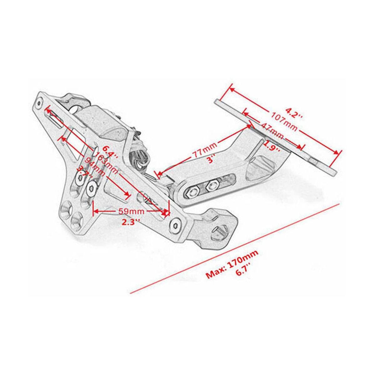 Motorcycle LED Number Plate Holder Bracket Honda Yamaha Suzui Indicator Mount - TDRMOTO