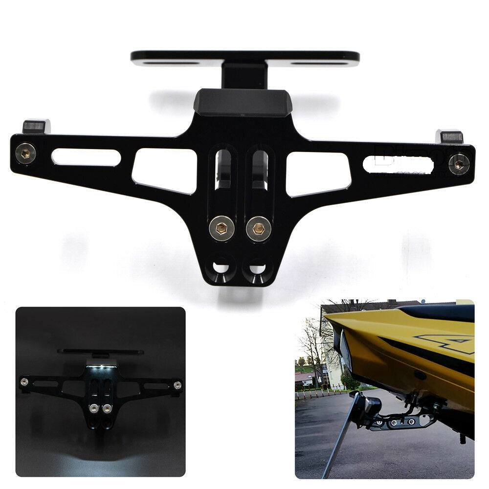 Motorcycle LED Number Plate Holder Bracket Honda Yamaha Suzui Indicator Mount - TDRMOTO
