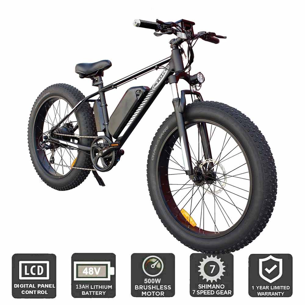 TDR 500W Fat Tyre Premium Electric Bike with 48V 13Ah Long Range Battery - TDRMOTO