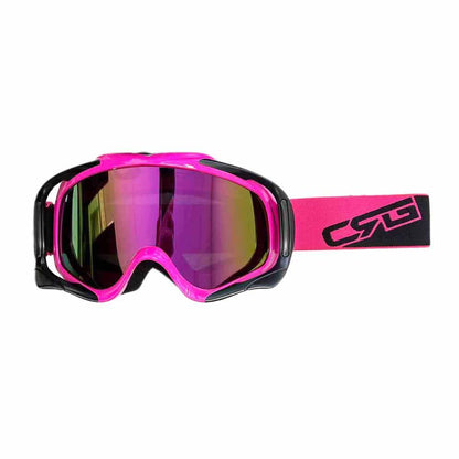 CSG Adult Pink Goggles Tinted Lens Anti Fog For Motocross MX Sports Snow Skiing - TDRMOTO