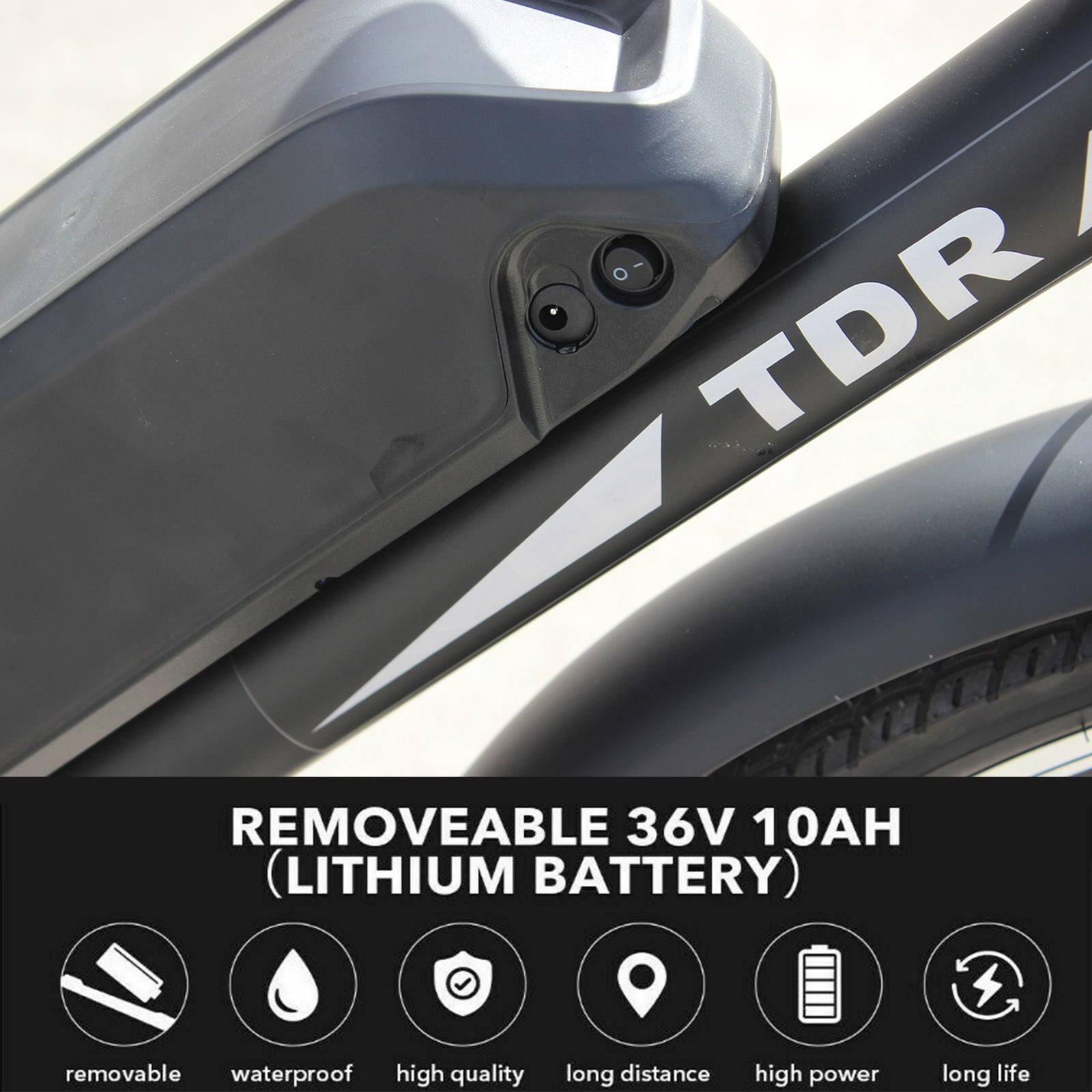 TDR 250W 26" Road City Tour Electric Bike  Bicycle 36V 10Ah Battery Shimano Gear 6 Speed Motorised - TDRMOTO