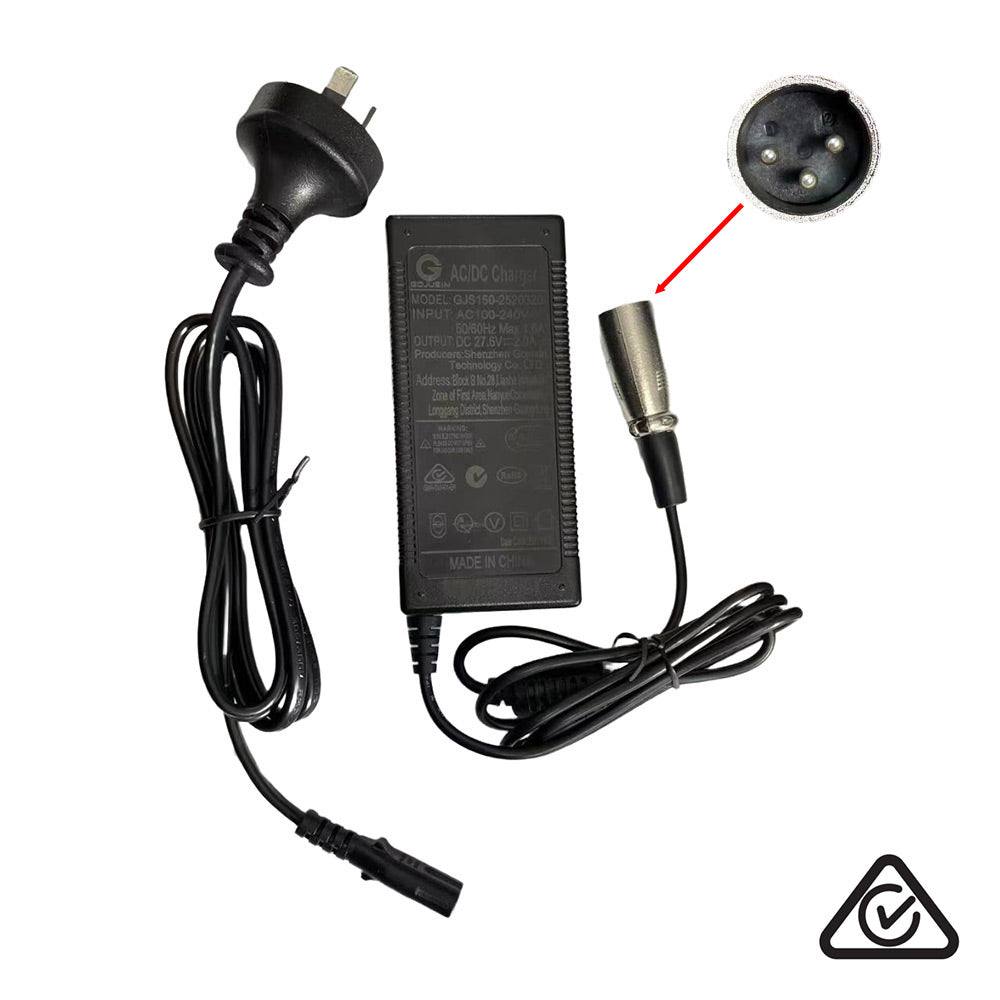 27.6V 2A 3 Pins Battery Charger For 24V Electric Scooter Mobility Scooter eBike Electric Bike - TDRMOTO