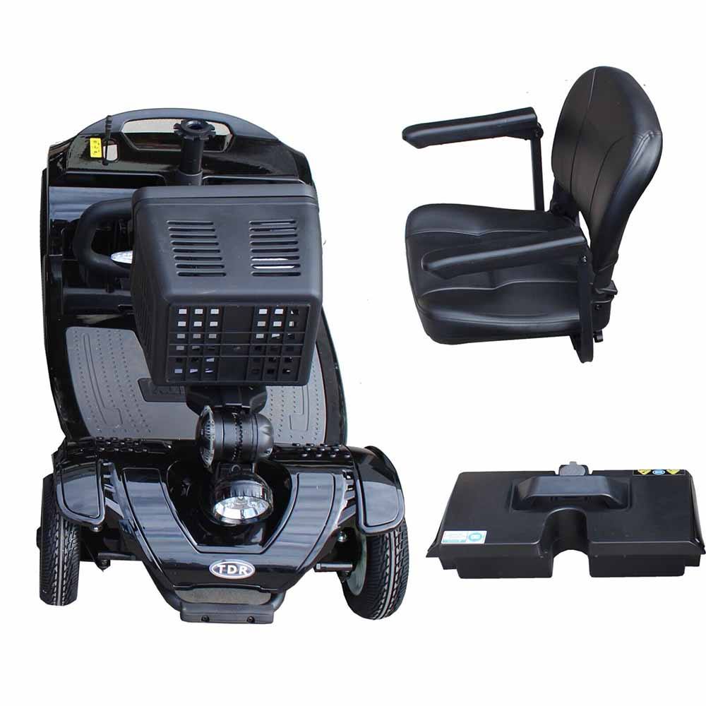 TDR Black Mobility Scooter Foldable 350W 150kg Weight Capacity Heavy Duty - TDRMOTO
