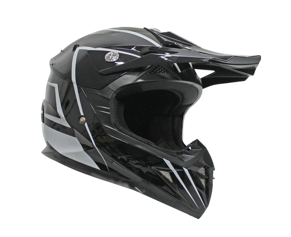 Black Motorcycle Helmet for Kids/Youth/Boy/Girl/Children - TDRMOTO