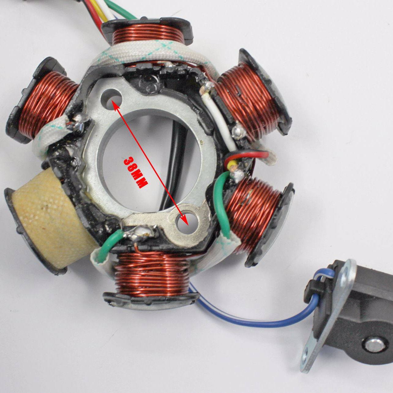 6 Coil Magneto Stator Plate + Flywheel Set 50cc 90cc 110cc 125cc PIT PRO Dirt Bike