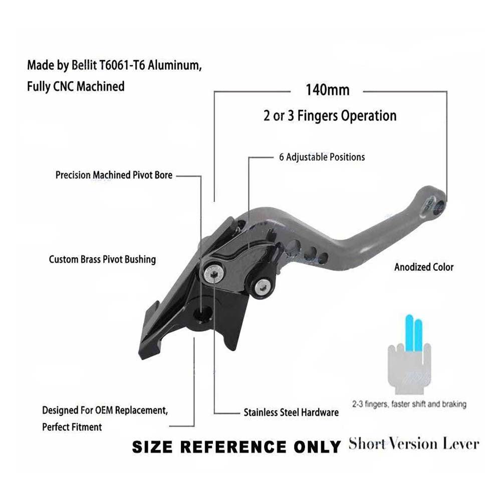 Short Clutch & Brake Lever Set For Suzuki GSXR600 2004-2005, GSXR750 2004-2005 - TDRMOTO