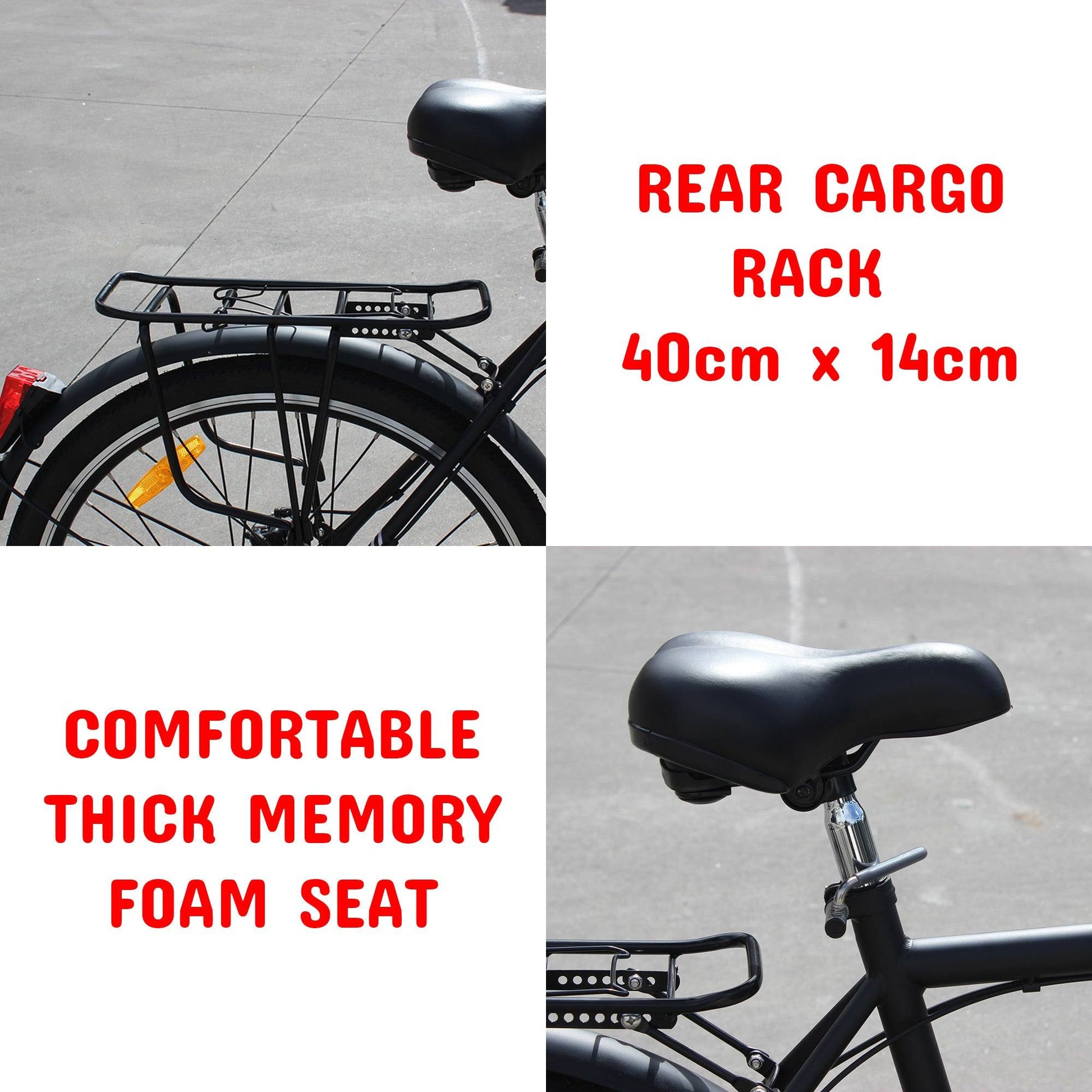 TDR 250W 26" Road City Tour Electric Bike  Bicycle 36V 10Ah Battery Shimano Gear 6 Speed Motorised - TDRMOTO