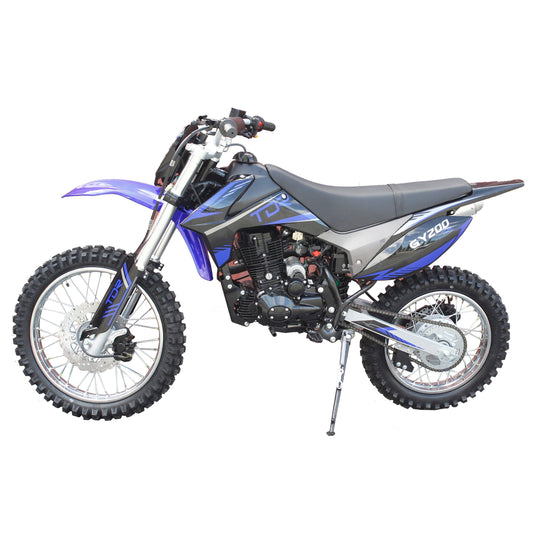 TDR GY 200cc Blue Dirt Bike - 4 Stroke Air Cooled Electric/Kick Start - TDRMOTO