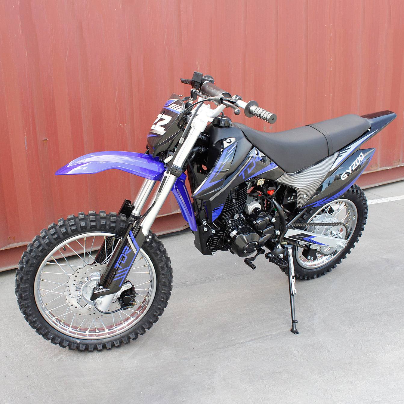 TDR GY 200cc Blue Dirt Bike - 4 Stroke Air Cooled Electric/Kick Start - TDRMOTO