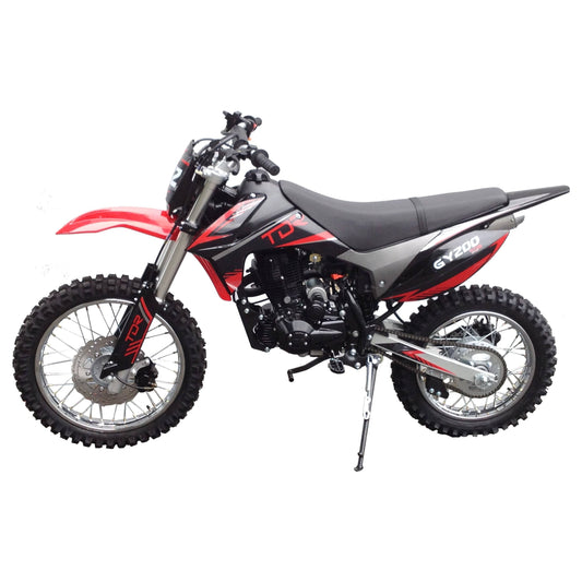 TDR GY 200cc Red Dirt Bike - 4 Stroke Air Cooled Electric/Kick Start - TDRMOTO