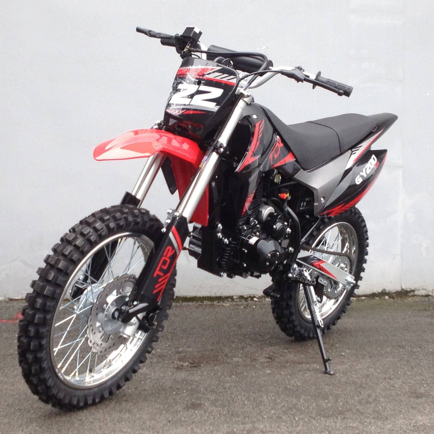 TDR GY 200cc Red Dirt Bike - 4 Stroke Air Cooled Electric/Kick Start - TDRMOTO