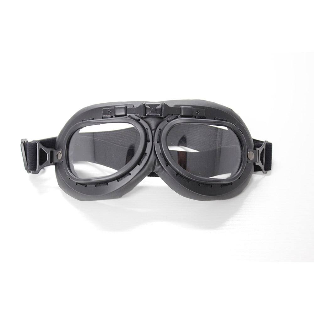 Retro Vintage Motorcycle Goggles Aviator Pilot Motocross Cruiser Eyewear Glass (Clear Len) - TDRMOTO
