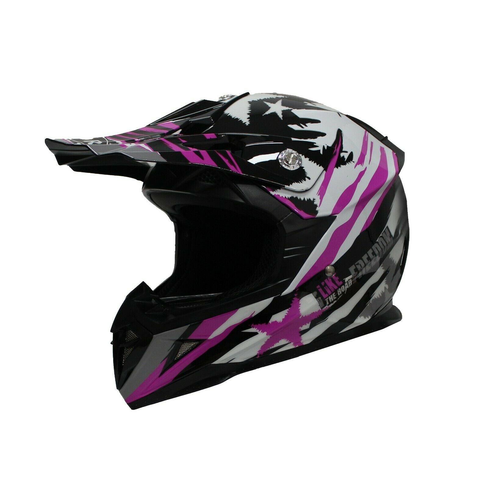 Pink Motorcycle Helmet for Kids/Youth/Boy/Girl/Children - TDRMOTO