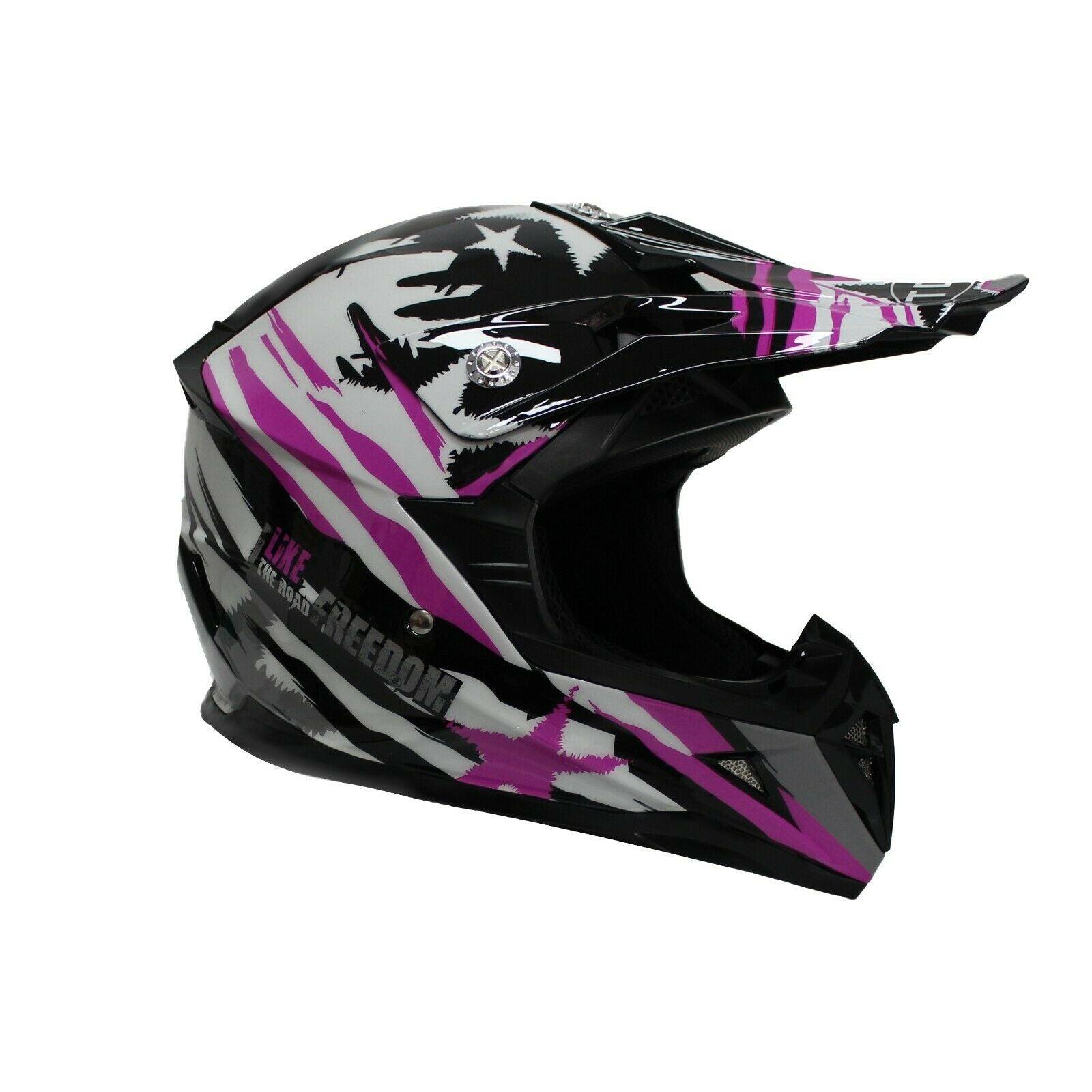 Pink Motorcycle Helmet for Kids/Youth/Boy/Girl/Children - TDRMOTO