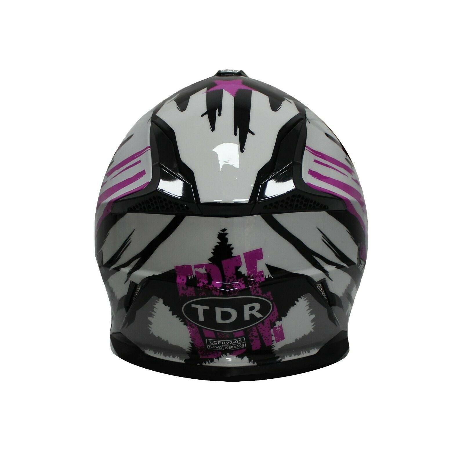 Pink Motorcycle Helmet for Kids/Youth/Boy/Girl/Children - TDRMOTO