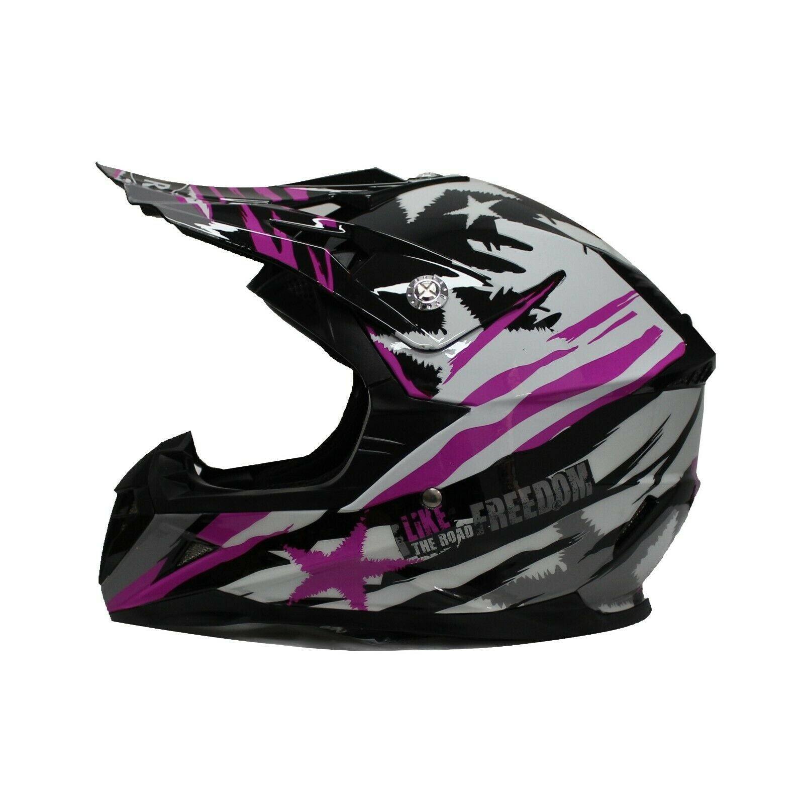 Pink Motorcycle Helmet for Kids/Youth/Boy/Girl/Children - TDRMOTO