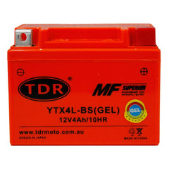 YTX4L-BS 12V 4Ah Motorbike GEL Battery for ATV Quad Dirt/Pit Bike 50/70/110/125cc Honda Suzuki KTM GasGas Kawasaki - TDRMOTO