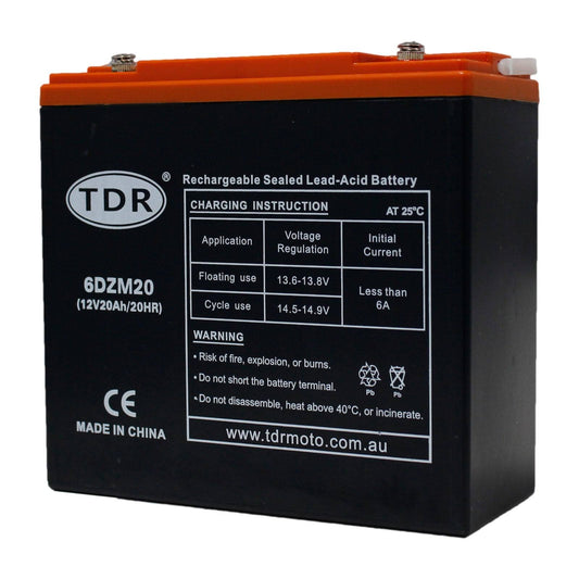 6DZM20 12V 20Ah Sealed Lead-Acid Battery AGM For Electric Mobility Scooter 6-DZM-20 - TDRMOTO