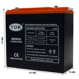 6DZM20 12V 20Ah Sealed Lead-Acid Battery AGM For Electric Mobility Scooter 6-DZM-20 - TDRMOTO