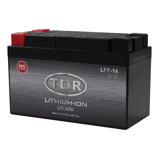 TDR LFP-14 Lithium Motorcycle Battery Ultra Light Replace YT7B-BS YT9B-BS YT12B-BS YT14B-BS - TDRMOTO