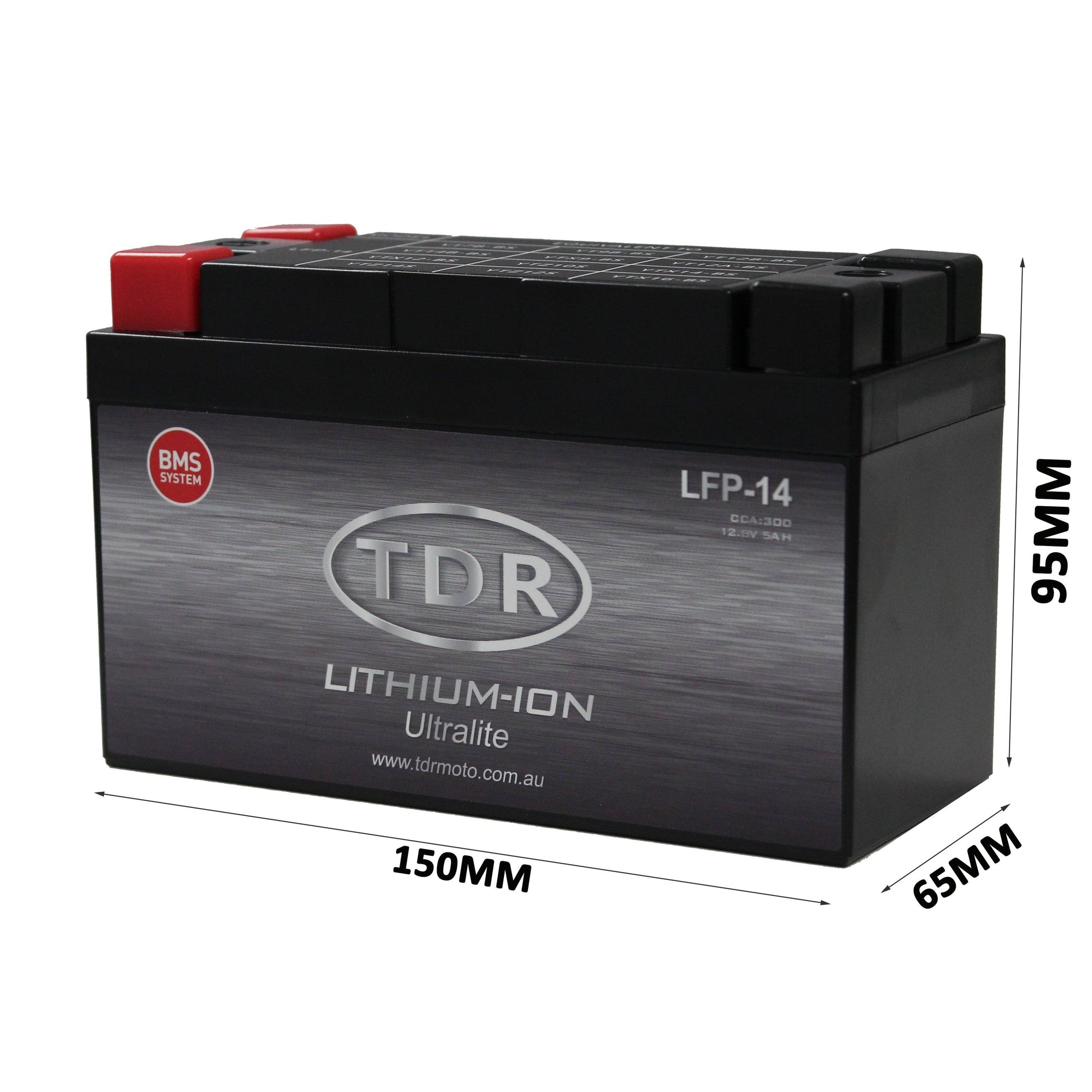 TDR LFP-14 Lithium Motorcycle Battery Ultra Light Replace YT7B-BS YT9B-BS YT12B-BS YT14B-BS - TDRMOTO