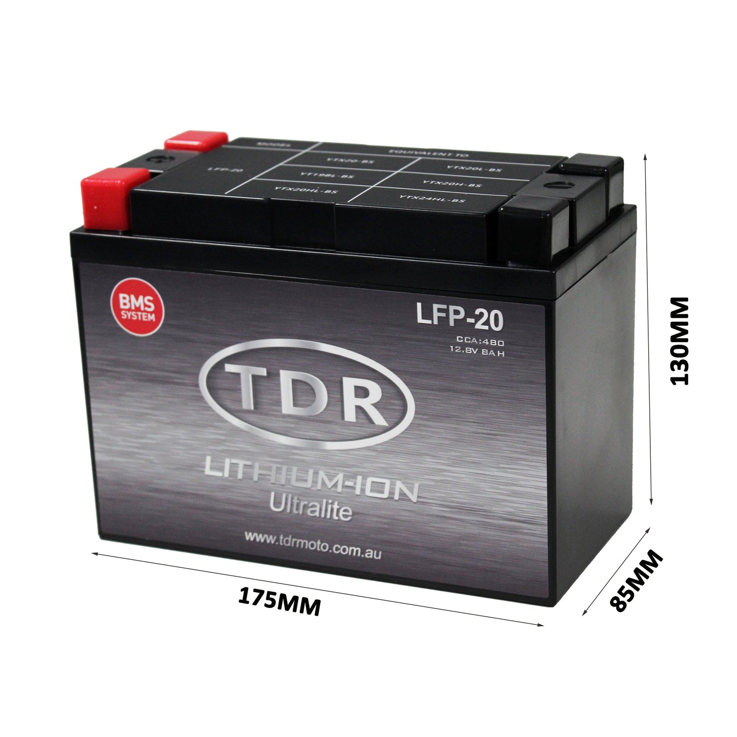 TDR LFP-20 Lithium Motorcycle Battery Replace YTX20-BS YTX20L-BS YT19BL-BS YTX20H-BS YTX20HL-BS YTX24HL-BS - TDRMOTO