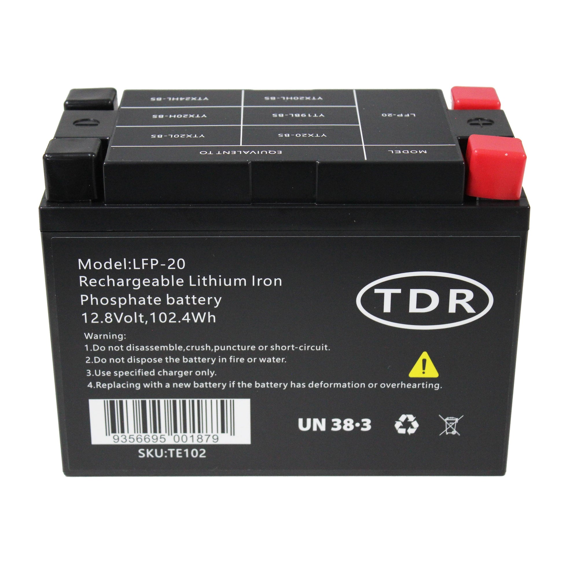 TDR LFP-20 Lithium Motorcycle Battery Replace YTX20-BS YTX20L-BS YT19BL-BS YTX20H-BS YTX20HL-BS YTX24HL-BS - TDRMOTO